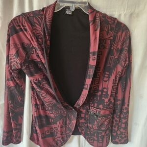Desigual Black and Red Blazer Tailored Plaid Jacket